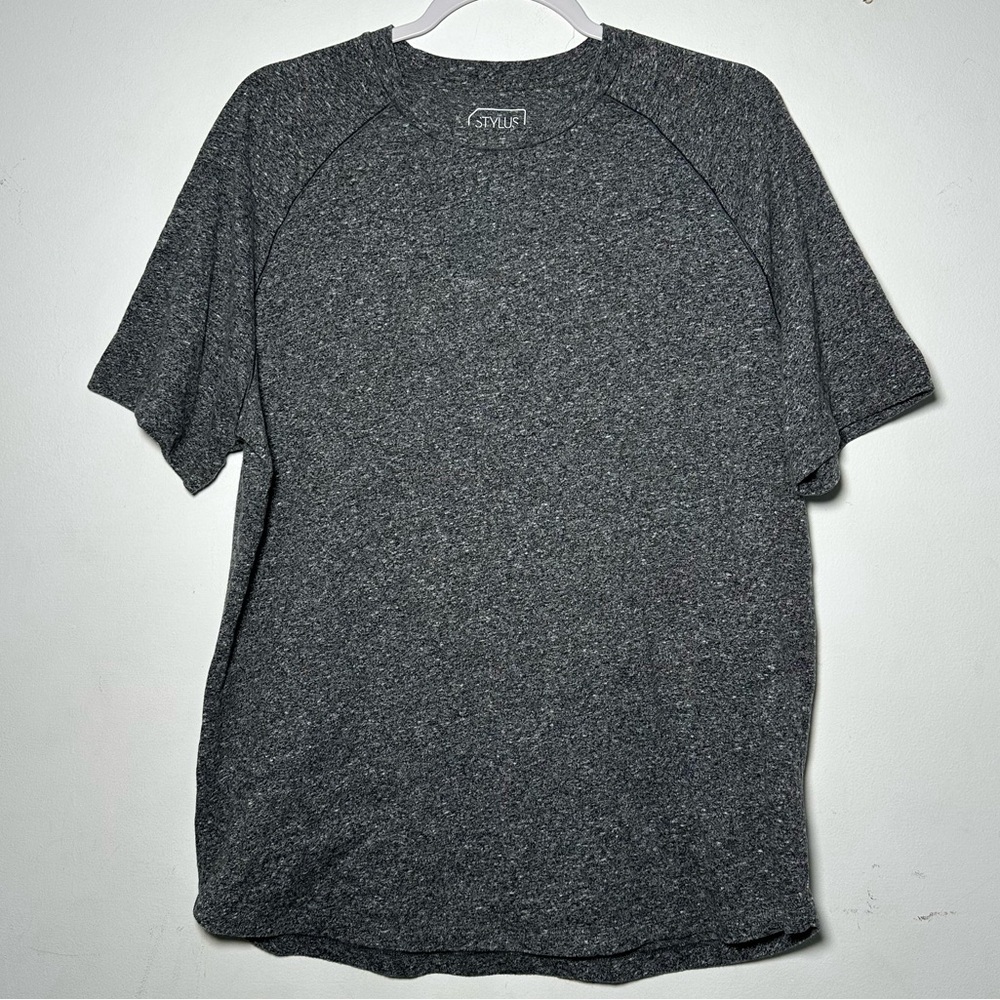 STYLUS Charcoal Stylus Men's Gray Heathered‎ Raglan Sleeve T-Shirt Size L - Picture 9 of 11